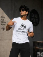 Out of Office – Regular Fit Chill Mode Graphic Cotton T-Shirt for Men