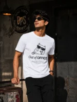 Out of Office – Regular Fit Chill Mode Graphic Cotton T-Shirt for Men - Image 2