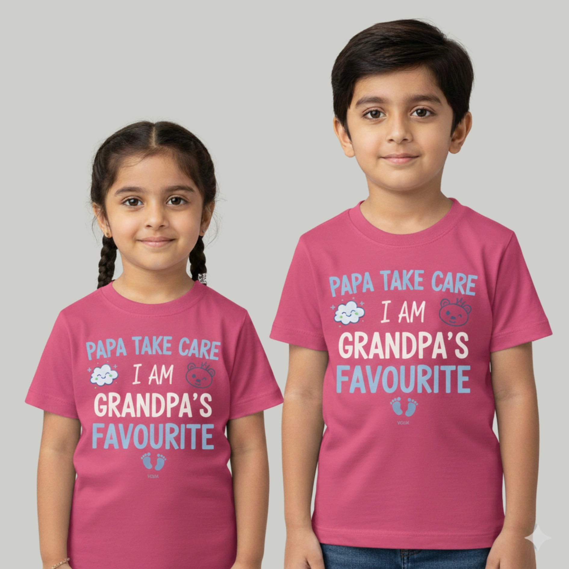 3 Papa Take Care – I Am Grandpa’s Favourite | Kids Cotton Printed T-Shirt - Image 1