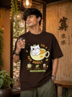 VOUX – I’m a Tea Addict Oversized Printed T-Shirt for Men
