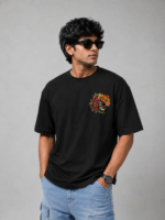 Japanese Tiger & Flowers Oversized T-Shirt for Men - Image 2