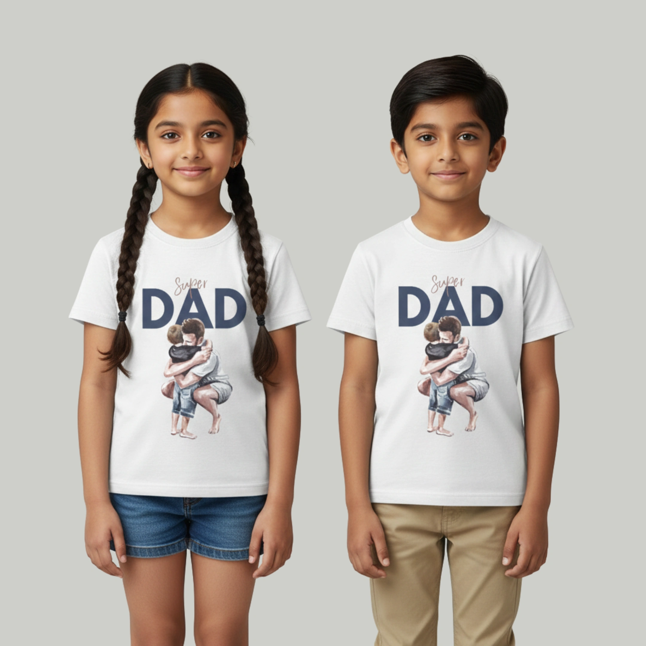 DIET STARTS TOMORROW (2) VOUX Super Dad Kids Printed Cotton T-Shirt - Image 1