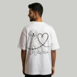 VOUX Dog Lover Oversized T-Shirt – Golden Retriever Heartline Graphic | Premium Cotton Tee