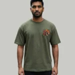 VOUX – Japanese Tiger & Flowers Oversized Streetwear Printed T-Shirt - Image 2