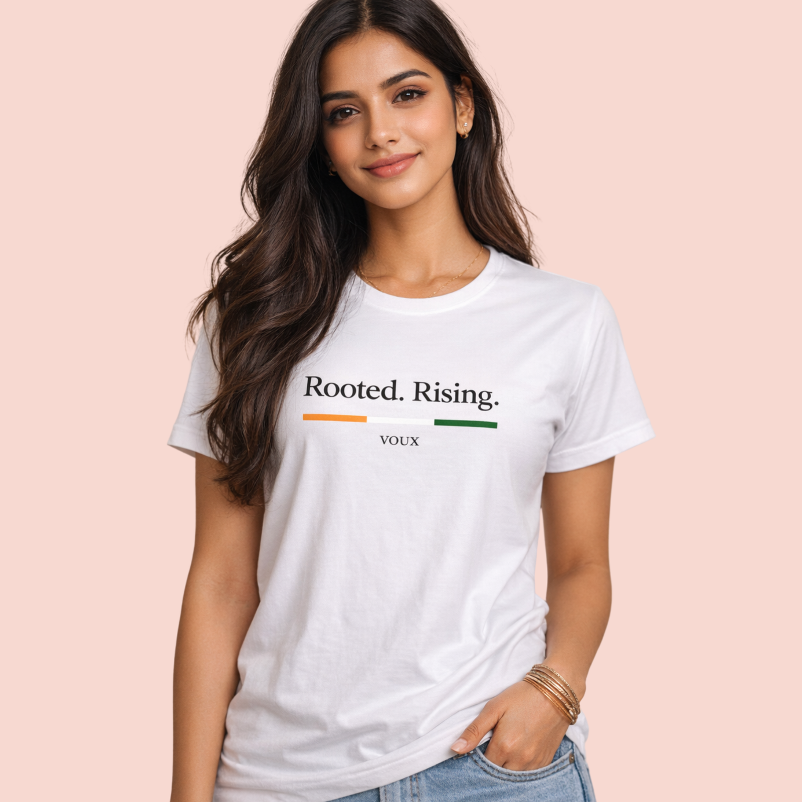 7 VOUX “Rooted. Rising.” Republic Day Regular Fit T-Shirt for Women - Image 1