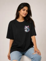 VOUX Groove Kitty Oversized T-Shirt for Women | Voux.in - Image 3