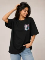VOUX Groove Kitty Oversized T-Shirt for Women | Voux.in - Image 2