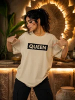 VOUX “QUEEN” Printed Oversized Cotton T-Shirt for Women - Image 4