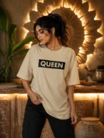VOUX “QUEEN” Printed Oversized Cotton T-Shirt for Women - Image 2