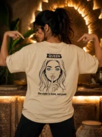 VOUX “QUEEN” Printed Oversized Cotton T-Shirt for Women - Image 3