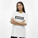 VOUX “QUEEN” Printed Oversized Cotton T-Shirt for Women - Image 2