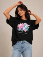 “Color Your Mood” Oversized T-Shirt For Women | Voux.in
