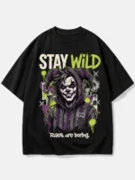 Stay Wild Oversized Printed T-Shirt for Men | Voux.in - Image 3