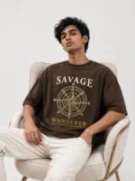Savage Wanderer Oversized T-Shirt for Men | Voux.in - Image 2