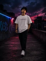 VOUX Shadow Reign Oversized Graphic T-Shirt for Men - Image 4