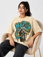 Hyped Oversized Printed T-Shirt for Women | Voux.in - Image 2