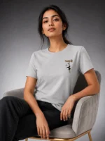 Hanging Panda Printed T-Shirt for Women | Voux.in - Image 3