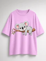 Cute Koala Oversized Printed T-Shirt for Women | Voux.in - Image 3