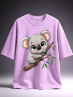 Koala Climb Oversized Printed T-Shirt for Women | Voux.in - Image 3