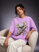 Koala Climb Oversized Printed T-Shirt for Women | Voux.in - Image 2
