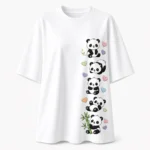 Panda Love Oversized Printed T-Shirt for Women | Voux.in - Image 3