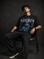 Storm World Oversized Printed T-Shirt for Men | Voux.in - Image 2